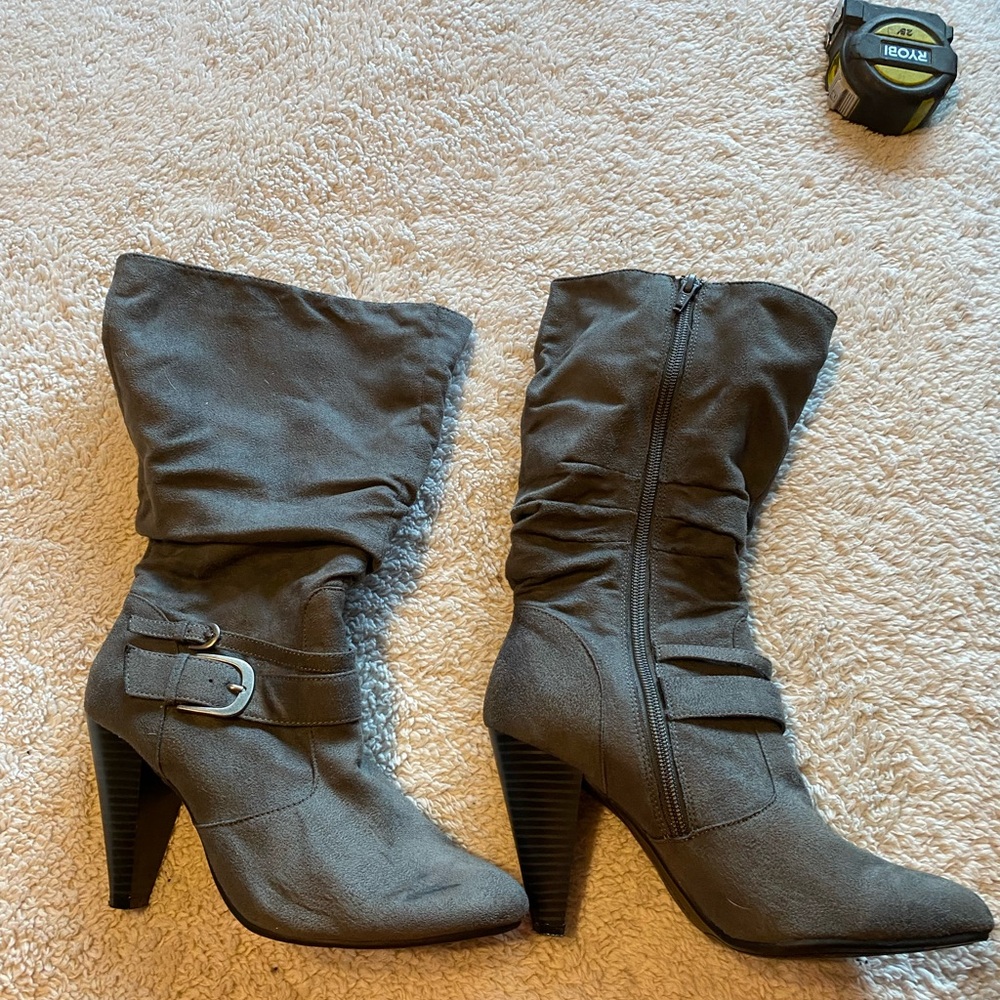Wide calf Suede boots